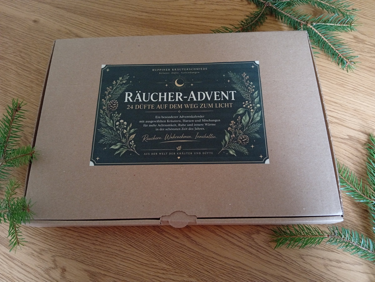Umverpackung des Räucherwerk-Adventskalenders.