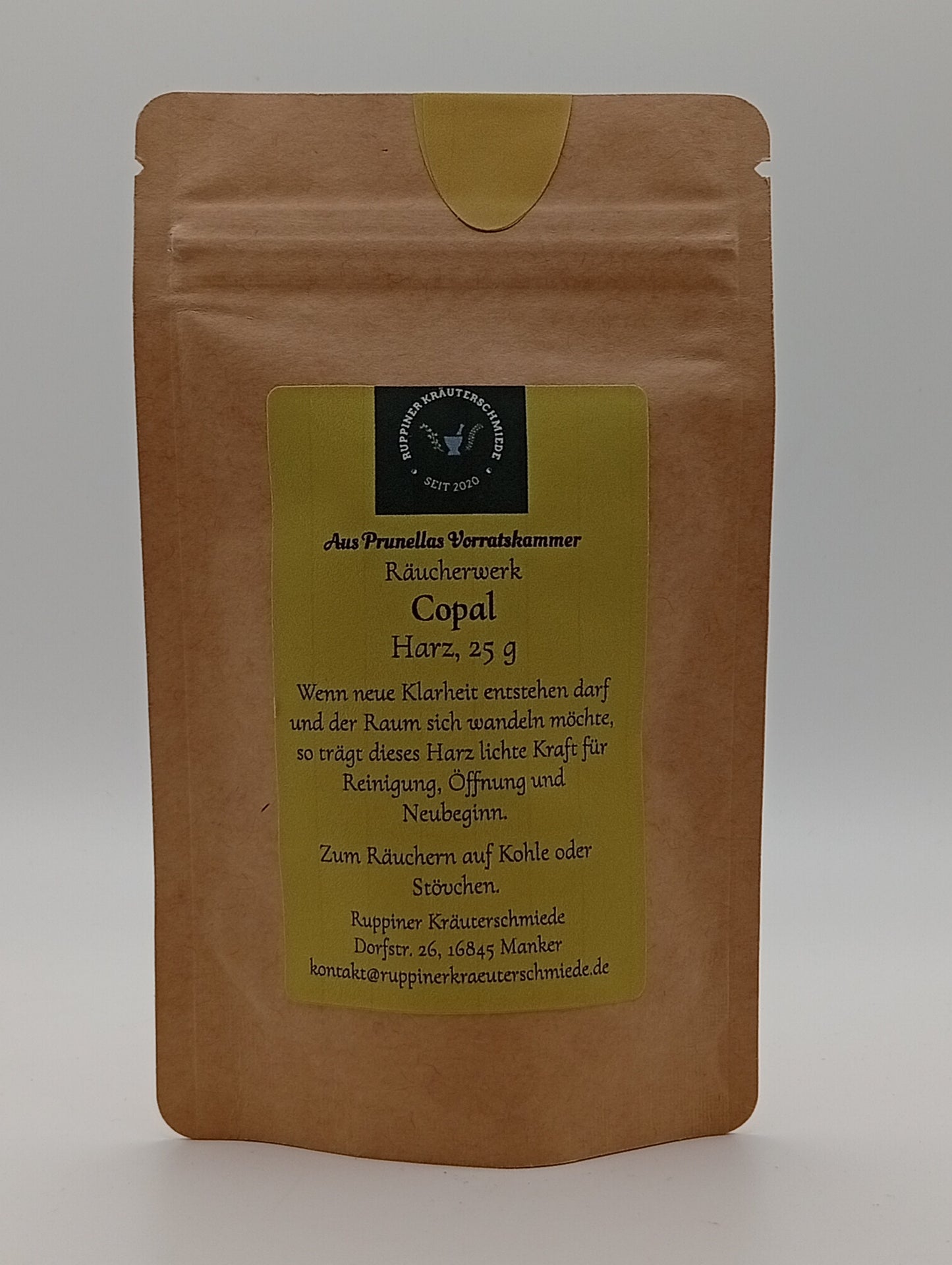 Mittlere Tüte Copal zum Verschließen.