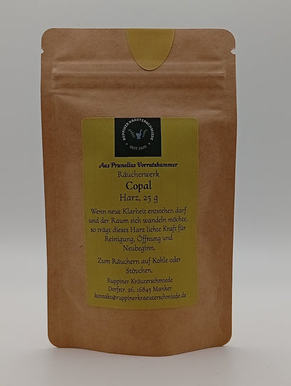 Mittlere Tüte Copal zum Verschließen.