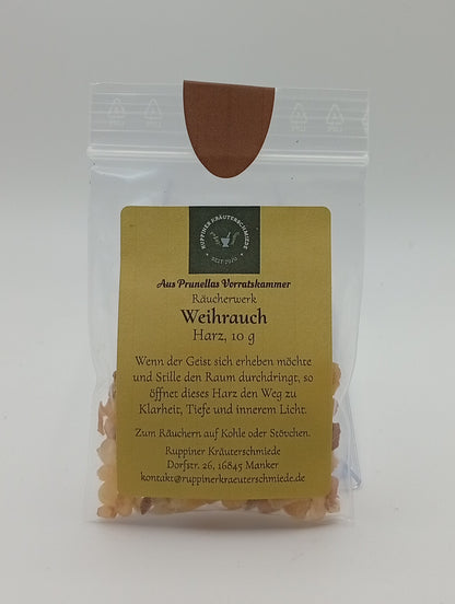 Kleine verschließbare Tüte mit Weihrauch.
